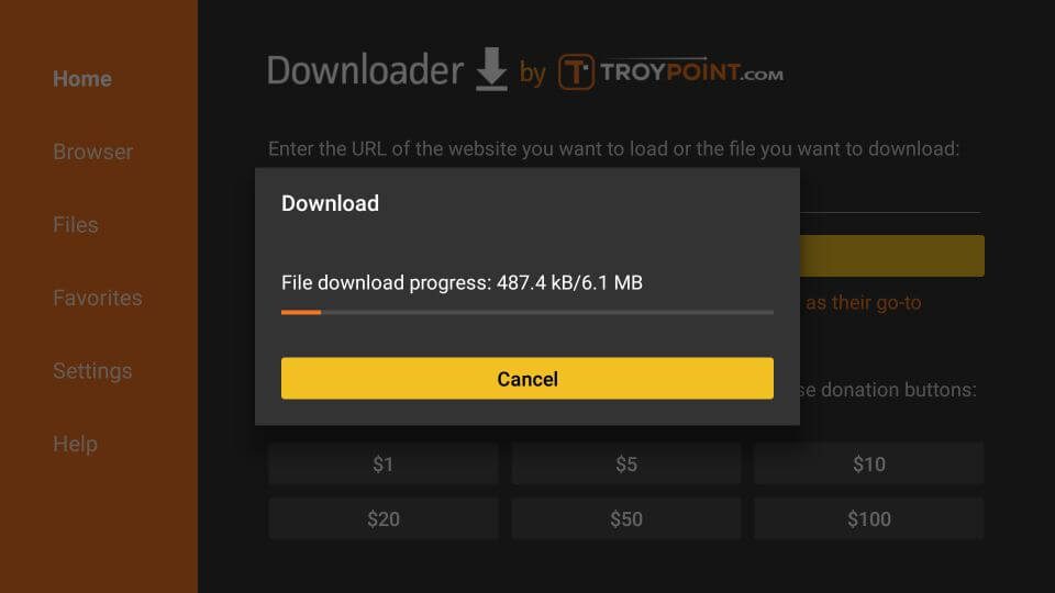Smart IPTV APK is downloading Into your FireStick